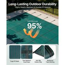 18x36 ft Pool Safety Cover with 4x10 ft Center End Step Mesh Winter Cover (Green)