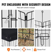 Dog Playpen 8-Panel 30"H Foldable Metal Pet Fence with Door Bottom Pad & Top Cover