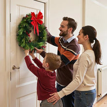 24" Pre-Lit Artificial Christmas Wreath and 50 LED Lights with Timer and Decorated