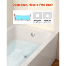 71.9" x 32" Contemporary Alcove Acrylic Bathtub Soaking Tub with Right Hand Drain Overflow Hole Integral Flange (White)