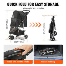3 Wheels Dog Stroller With 35lbs Detachable Carrier DTC-803