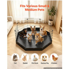 Dog Playpen 24" 8-Panel Foldable Metal Pet Fence with Door & Pad (Black)