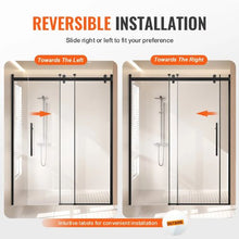 Frameless Shower Door 58-59 W x 75 H in Sliding Glass Matte Black Hardware