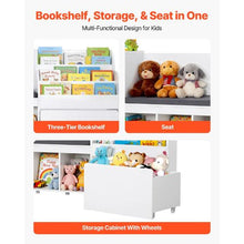 Kids Reading Nook with Bookshelf & Storage Bench (White)