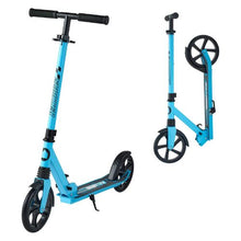 2-Wheel Kick Scooter for Kids 8+ Teens & Adults – Adjustable Handlebar Foldable Blue & Black Up to 220 lbs