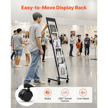 6 Pocket Narrow Literature Display Stand with Wheels HS-Z19