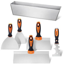 6-Piece Drywall Knife Set – Includes Scraper Putty Knives Taping Knives & Mud Pan for Home