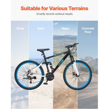 26-Inch Mountain Bike Full Dual Suspension 21-Speed Twist Shifting Aluminum Alloy Frame Disc Brakes