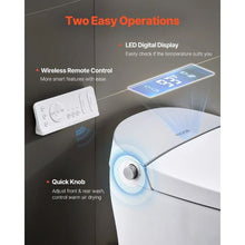 Smart Toilet with Air Drying Heated Seat Clean Nozzle Auto Freshening Easy Remote Control & LED Display
