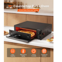 16-Inch Electric Pizza Oven 1750W Countertop Pizza Maker Dual Heat 77–572°F Timer & Temp Control