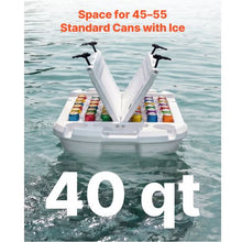 40 QT Floating Cooler with Dry Storage & Tow Rope Floating Ice Chest (White)
