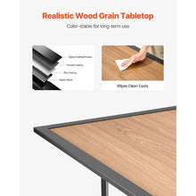 59-Inch Rectangular Wood-Like Steel Slat Bistro Table for 4-6 with Umbrella Hole – All-Weather Patio Furniture for Lawn Garden and Porch (Brown)