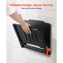 Foldable Wall-Mounted Shower Seat 17.8 in with Backrest 400 LB Capacity