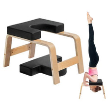 Yoga Headstand Bench – 300lbs Capacity Inversion Chair with Wood Frame & PU Pad for Balance Training Fatigue Relief (Black)