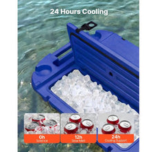 40 QT Floating Cooler with Dry Storage & Tow Rope Floating Ice Chest Deep Blue