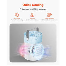 Portable Evaporative Air Cooler 4-in-1 Mini Air Conditioner 3-Speed 600ml Water Tank Smart Timer 7-Color Light Desk AC Fan
