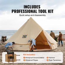 7m Canvas Bell Tent – 4 Season Yurt Tent with Stove Jack for 12 Person Camping