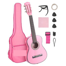 30 Inch Classical Guitar Starter Kit, Pink Basswood Guitar with Gig Bag & Accessories