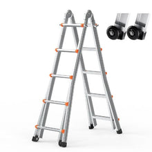 20 FT Telescoping A-Frame Ladder Compact Aluminum Extension Ladder 330 LB Capacity