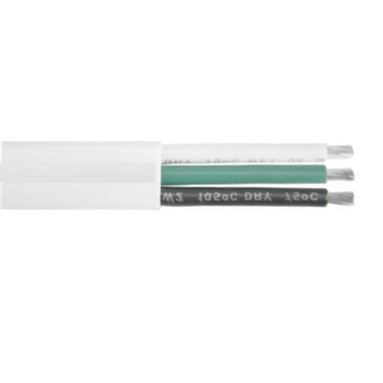 12 AWG 3 Conductor White Jacket Triplex Boat Flat Cable (Standard Lengths)
