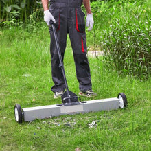 36-Inch Magnetic Sweeper with Wheels and Adjustable Handle for Workshop Garage Yard