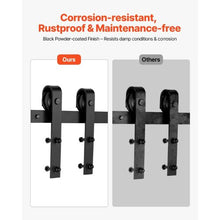10FT Sliding Barn Door Kit 330LB Fits Doors up to 60"W (Black)