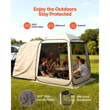 6 x 6 ft SUV Tailgate Pop-Up Screen Tent 4–6 Person Screened Canopy with Netting Sides & Carry Bag – (Beige)