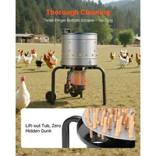 Chicken Plucker Machine – 15.7" Drum 550W 275RPM 114 Soft Fingers Stainless Steel Feather Remover with Transport Wheels