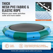 15FT Inflatable Water Trampoline with 3-Step Ladder & Electric Air Pump for Pools and Lakes