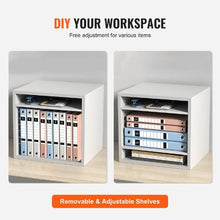 13.9" x 12" x 13" Literature Organizer 5-Compartment Office Mailbox with Adjustable Shelves for Office Home Classroom Mailrooms (White)