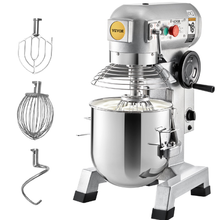 Commercial Food Mixer 15 Qt 500W 3-Speed Dough Hook & Whisk