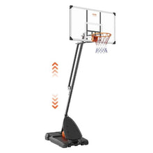 54 inch 7.6-10 ft Adjustable Height Portable Backboard System Basketball Hoop for Outdoor/Indoor