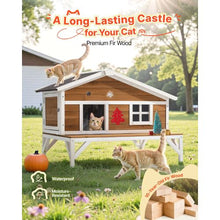 Insulated Elevated Cat House with Foam Waterproof Wooden Shelter 43.5" x 33.5" x 31"