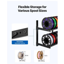 2-Tier 3D Printer Filament Wall Storage Shelf with Wheels