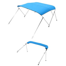 3 Bow Boat Bimini Top – 600D Waterproof Polyester Canopy Aluminum Frame Sun Shade Awning with Storage Bag 72 L x 85-90 W x 46 H (Pacific Blue)