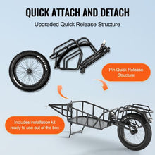 Heavy-Duty Bike Cargo Trailer – 70 lb Capacity Compact Cart with 20" Wheels & Universal Hitch