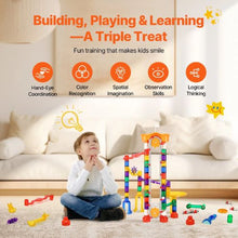 153-Piece Motorized Marble Run Set with Elevator & 30 Marbles – STEM Maze Race Track Toy for Kids 3+
