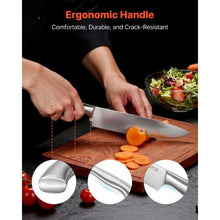 15-Piece Kitchen Knife Set with Block & Sharpener German High Carbon Stainless Steel Cutlery