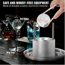 Ice Ball Press Kit, 2.4-Inch Aluminum Ice Maker with Mold Mat Tongs Drip Tray & Glass
