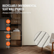 96 x 6 In Wood Slat Acoustic Panels for Modern Wall Matte White (Pack of 8)