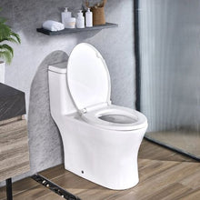 Elongated One-Piece Toilet Vortex Dual-Flush 1.0/1.28 GPF Easy-Clean Skirted Design (White & Black)
