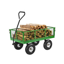 900 LBS Steel Garden Cart Heavy-Duty Wagon with 10" Tires & Removable Mesh Sides