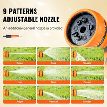 Retractable Hose Reel 84 FT x 5/8" Wall Mounted with 180° Swivel Bracket 9-Pattern Nozzle Auto Rewind & Any-Length Lock