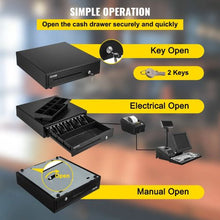 16" 12V Cash Register Drawer for POS 5 Bill 8 Coin Tray Movable Compartment 2 Keys RJ11/RJ12 Cable (USD Only)