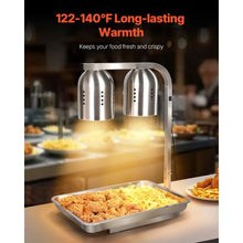 500W Food Heat Lamp Electric Stainless Steel Commercial Warmer for French Fries Buffets Kitchens and Restaurants