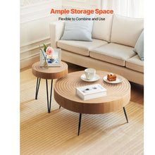 Round Coffee Table Set 31.3-Inch Coffee Table with End Table Metal Legs (2-Piece)