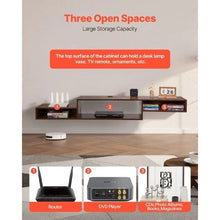 70 In Floating TV Stand Wall Mount Entertainment Center with Power Outlet & Cable Hole Modern TV Shelf with Storage Cabinet - (Wood)