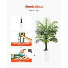 5 ft Artificial Areca Palm Tree with White Tall Planter for Home Office Indoor Outdoor