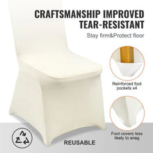 50PCS Stretch Spandex Folding Chair Covers Universal Fitted Slipcovers for Wedding Banquet & Party (Beige)