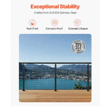 42" Stainless Steel Cable Rail Posts Black Finish with Brackets (4-Pack)